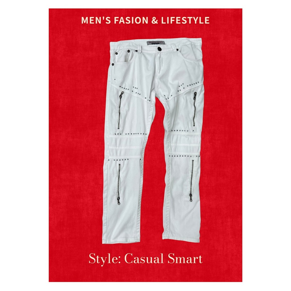 Demolition Men's Relaxed Fit Jeans - White in size 36 Waist 28.5 Inseam Reg Rise